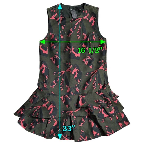 Banana Republic Olive and Coral Patterned Mini Dress - Picture 2 of 9